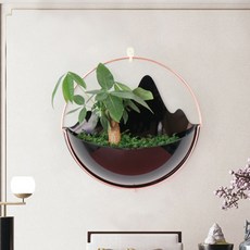 JHcompany 둥근산 벽걸이 화분, 블랙