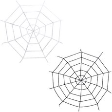파티쇼 할로윈 초대형 거미줄 2종 세트, 화이트, 블랙