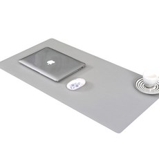 콩 K office 심플 컬러 테이블 키보드 패드 100 x 50 cm + 버클스트랩, 실버, 1세트