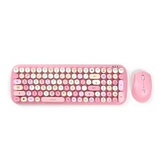로이체 무선 키보드 + 마우스 세트, RMK-5000, 핑크, 일반형