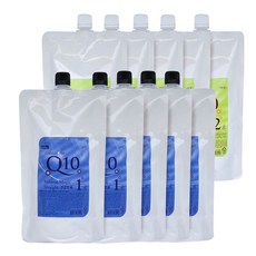 본코스메틱 퍼펙트퓨전 코엔자임 Q10 볼륨 매직 스트레이트 파마약 건강모용 1제 500ml + 2제 500ml 세트, 5세트