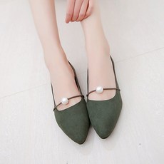 슬림라인 진주 플랫슈즈