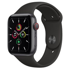 Apple 2020년 Watch SE GPS + Cellular 44mm Regular, Space Gray Aluminium(Case), Black(Sport Band)