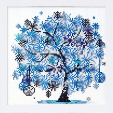 블링블링 액자형 보석 십자수키트 사계나무, 겨울, 1세트