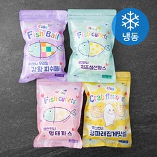 생선언니 명태까스 300g + 치즈생선까스 300g + 청파래집게맛살 300g + 우리밀강황볼 300g (냉동), 1세트
