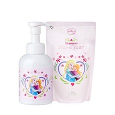 마마망 겨울왕국 키즈 퓨어 버블 핸드솝 500ml + 리필 400ml, 딸기향, 1세트