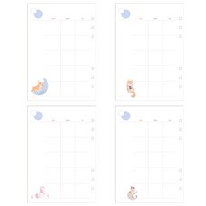 플레플레 A5 6공 슈슈 먼슬리 리필속지 4p세트 드리밍, 16매