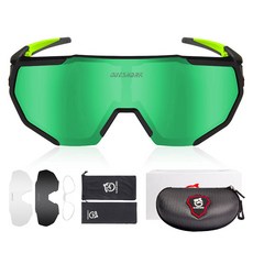 커샤크 스포츠 고글 도수클립 렌즈 교체형 QE42, Black Green(QE42-BG)