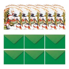 프롬앤투 크리스마스 카드 + 봉투 세트 S205q1, 혼합색상, 6세트