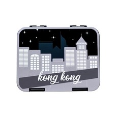 콩콩 그래픽 1단 도시락, 블랙, 1개