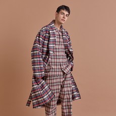 어템포 코튼 체크 로브