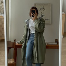 오버핏 후드 야상 점퍼