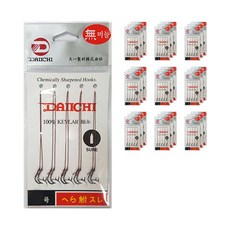 DAIICHI 헤라붕스레 무미늘 흑침 낚싯바늘, 50개