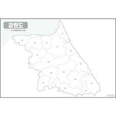 지도닷컴 비코팅형 강원도 백지도 대, 1개