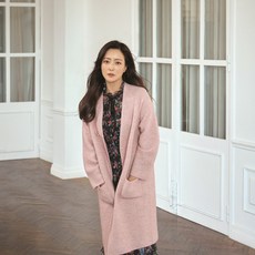 조이너스 여성용 라쿤혼용의 브로치 디테일 아우터 롱가디건 JAAW0-CSC700