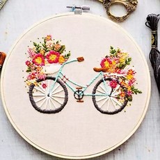 에이엘비 이지자수 DIY패키지 15cm, 1세트, 꽃을든자전거2(n32)