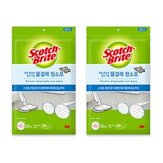 스카치브라이트 무선물걸레 청소기용 청소포 더블액션 210mm x 20p, 2개