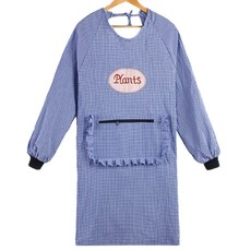 JHCompany 다기능 심플 긴팔 앞치마, 블루, 1개