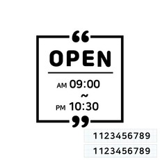 스위트스페이스 오픈클로즈 AM/PM 시간표시 스티커 옵션14 + 여분 숫자 스티커 2p 세트, 검정색