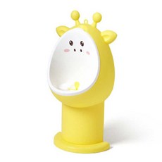 아누리 애니멀 남아 소변기 + 후크 + 얼룩무늬 스티커 세트, 옐로우