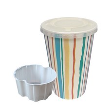 투고팩 파스텔 탄산음료 종이컵 460ml + 콜팝용기 + 뚜껑 세트, 500세트