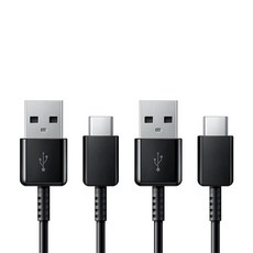 케이엠 USB to C타입케이블 1.2M, 블랙, 2개