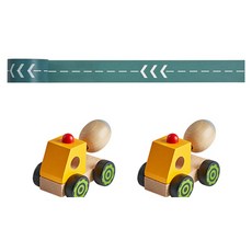 코아코아 원목 장난감 도로테이프 중장비 공사장 놀이 2p, YELLOW car