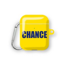프루그나 CHANCE 에어팟 하드케이스 + 카라비너, 옐로우
