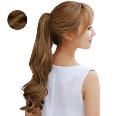 고운머리 여성용 집게형 포니테일 로맨틱 웨이브 테일 부분 가발, 샤이니골드브라운, 1개