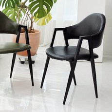 쥬디 비올렛 인테리어 의자 A형 2p, 블랙, 2개