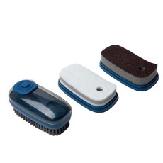TCR 자동 세제추가 다용도 청소 브러쉬 + 스펀지, 블루, 1세트