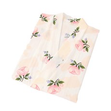 알럽홈 여성용 일본 스타일 패턴 샤워가운 L, 화이트플라워, 1개