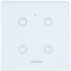 스마트빌 IOT 음성인식가능 스마트스위치 4구 화이트, 1개