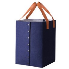 에어 펠트 단추 디자인 세탁바구니 스몰 24 x 24 x 34 cm, 네이비, 1개