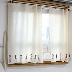 자수작은창커튼
