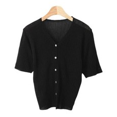 골지반팔가디건