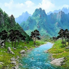 Pipo Painting DIY 傑作畫 40 x 50cm Q3425, 松樹山
