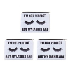 LASHES 영문 레터링 사각 다용도 파우치 3p