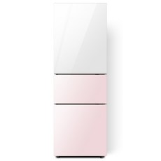 하이얼 글램 글라스 일반형냉장고 방문설치, 화이트 + 핑크,