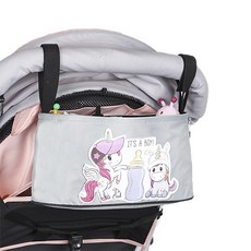 동물 캐릭터 디자인 방수 유모차 걸이 정리함 덮개 없는 가방, 유니콘, 1개