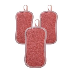 퀵살림 찌든때 다용도 소프트 수세미 레드 9.5 x 16.5 cm, 3개, 1개입
