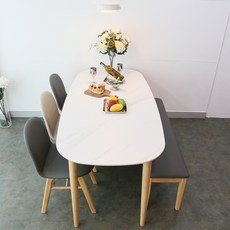 참갤러리 밀라노 세라믹 식탁세트 6인용 벤치형 방문설치, 혼합색상