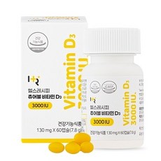 헬스레시피 츄어블 비타민 D3 3000IU, 1개, 60정