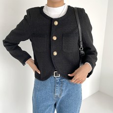 비비에모 여성용 뽀글 라운드 노카라 캐주얼 자켓 00399