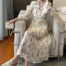 메이첼 로즈향기 리본 넥 원피스 00300