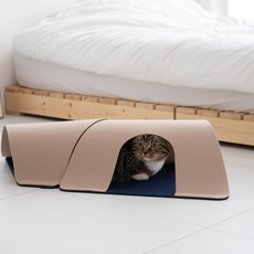 가또페로 고양이 지그재그 삼각 터널 장난감, 모카브라운, 2개