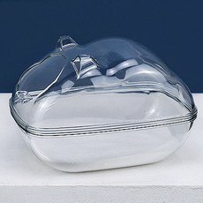 透明倉鼠浴缸浴室馬桶中號 14.5 x 10 x 10cm，可用於多種用途, 1個, 透明