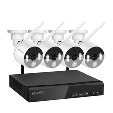 YESKAMO 8채널 300만화소 무선 스마트 경보 CCTV 세트, KR-TJ06-10804-2TB, 1개