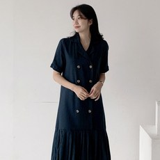 마르닛 버튼 플리츠 자켓 롱 원피스 OPS7670K24