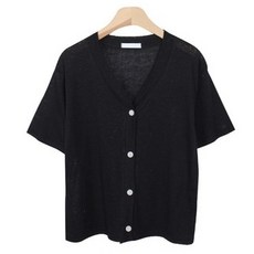 린넨반팔가디건